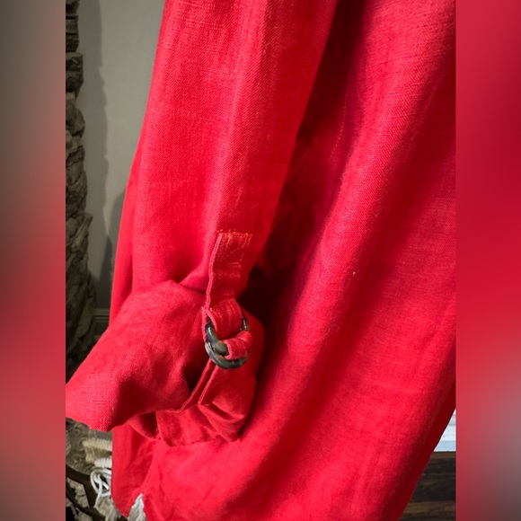 Lauren Ralph Lauren 100% Linen size 2XL ladies button down roll up sleeve shirt - Picture 6 of 6